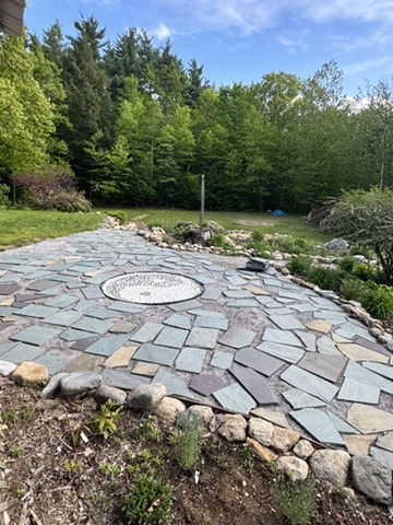 The yin yang stone circle on the grounds